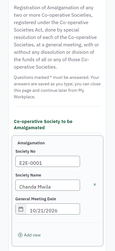 Fill in the application form (375 px phone)