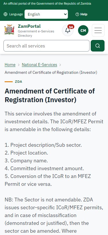 Read the service page (375 px phone)