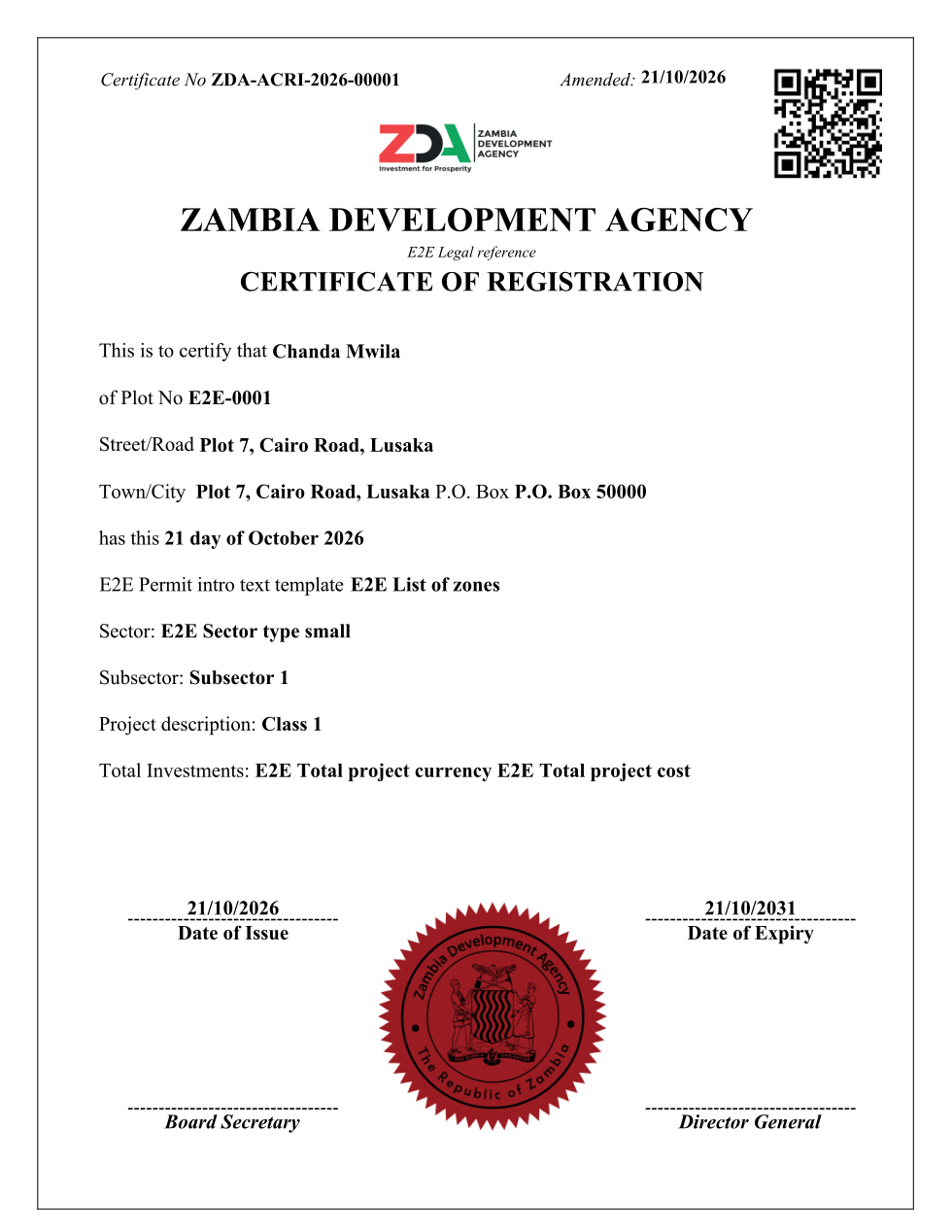 Certificate of Registration (sealed PDF)