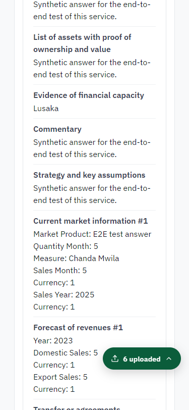 Check the answers and confirm the declaration (375 px phone)