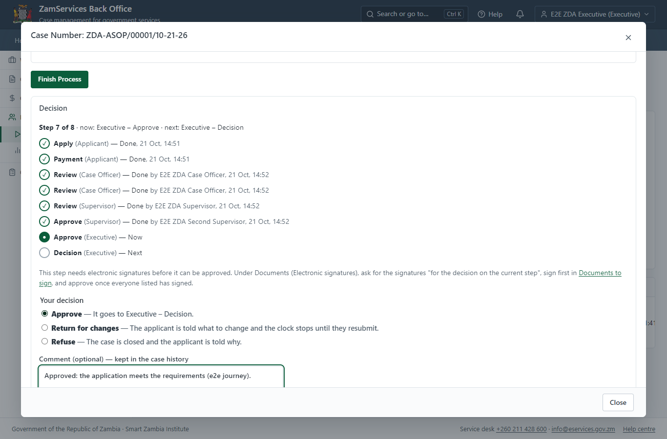 Decide: Board Secretary E-sign Generated Document (desktop)