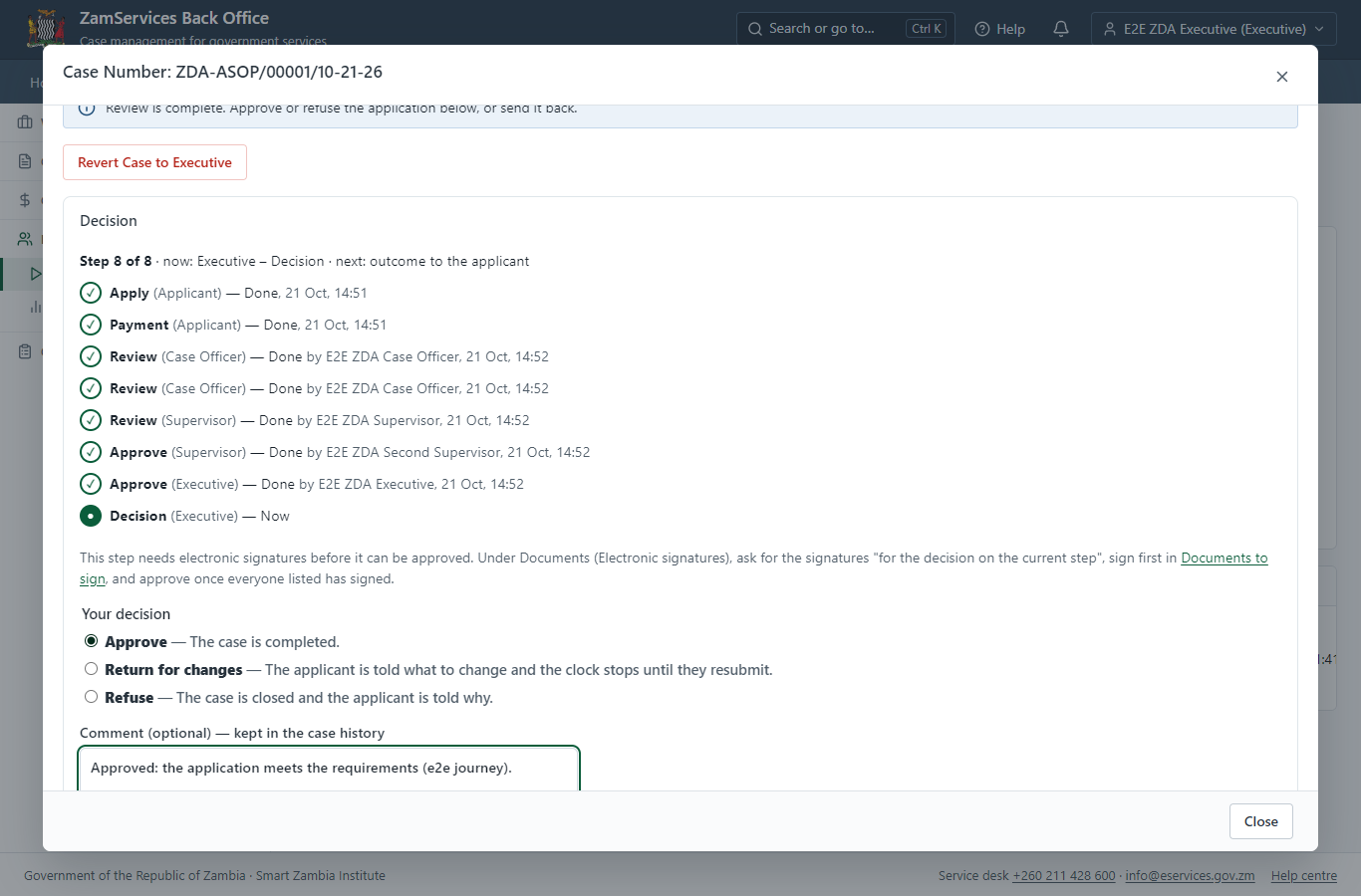 Decide: Director General E-sign Document (desktop)