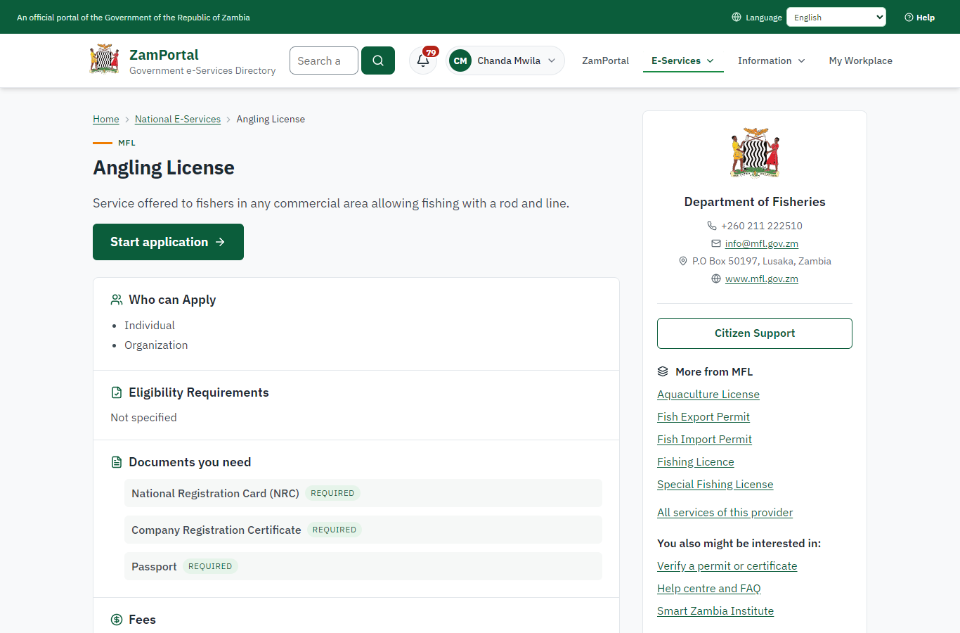 Read the service page (desktop)
