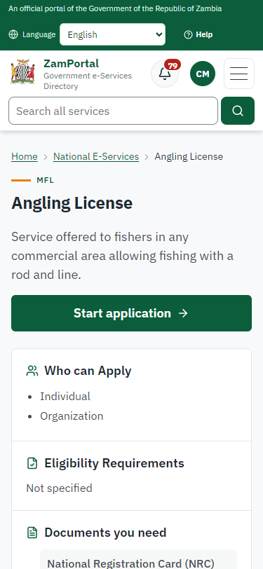 Read the service page (375 px phone)