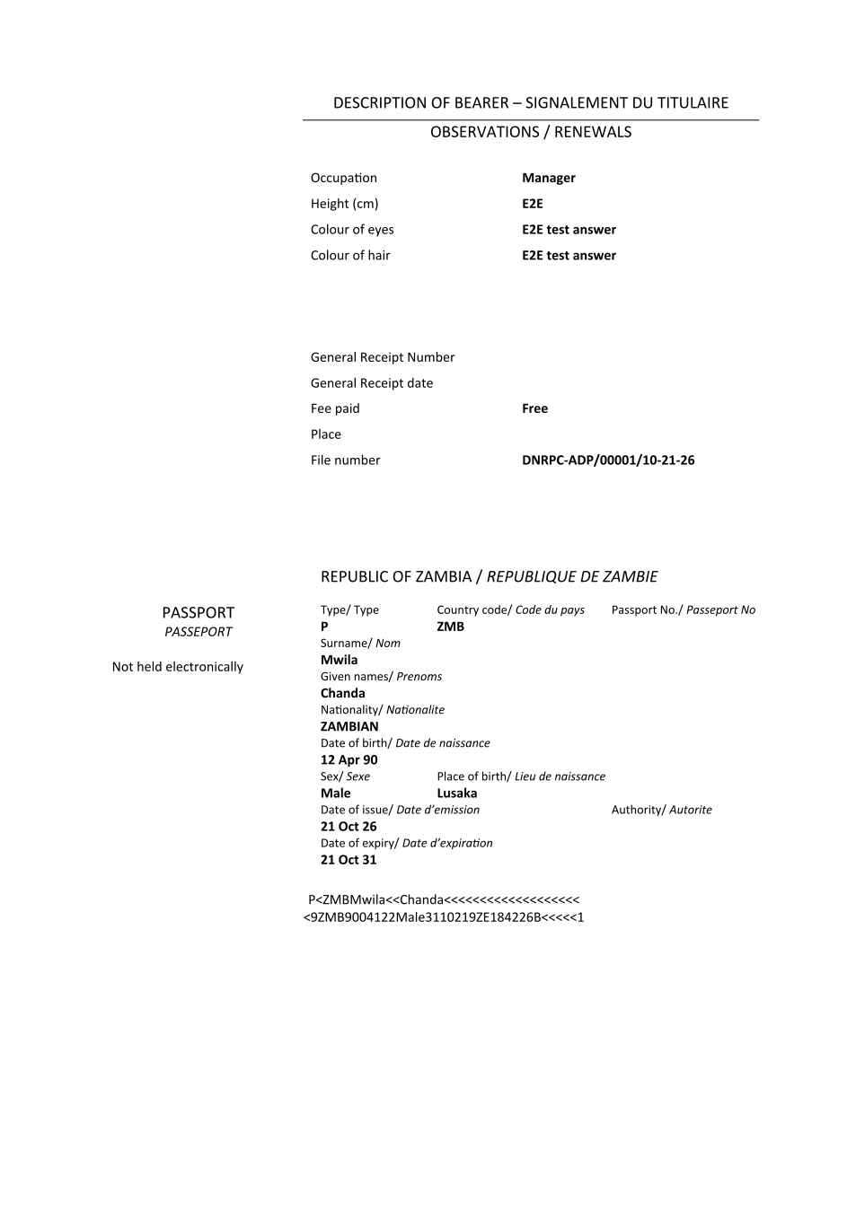 Application for Diplomatic Passport (sealed PDF)