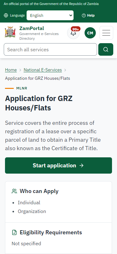 Read the service page (375 px phone)