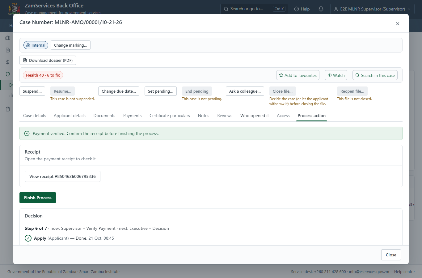 Verify Payment Completion, Review Survey Report & Survey Diagram (desktop)