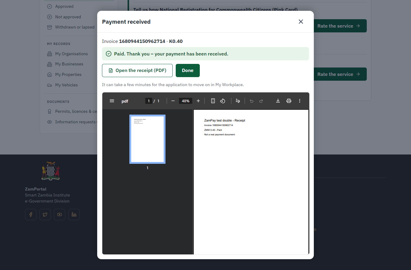 Payment received (desktop)