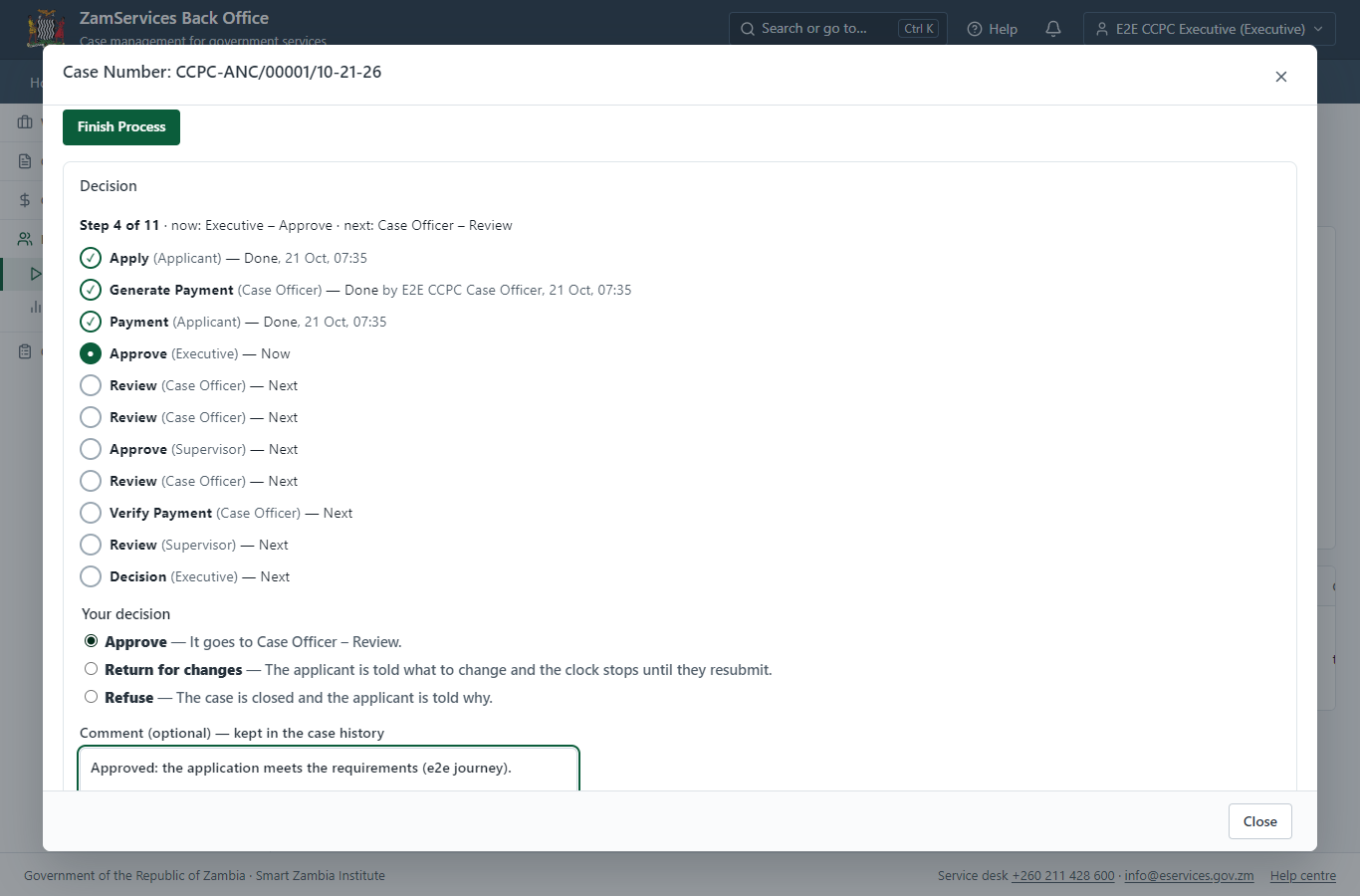 Decide: Review, Inspect, Assign to Case Officer (desktop)