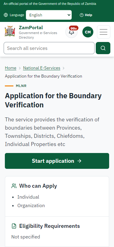 Read the service page (375 px phone)