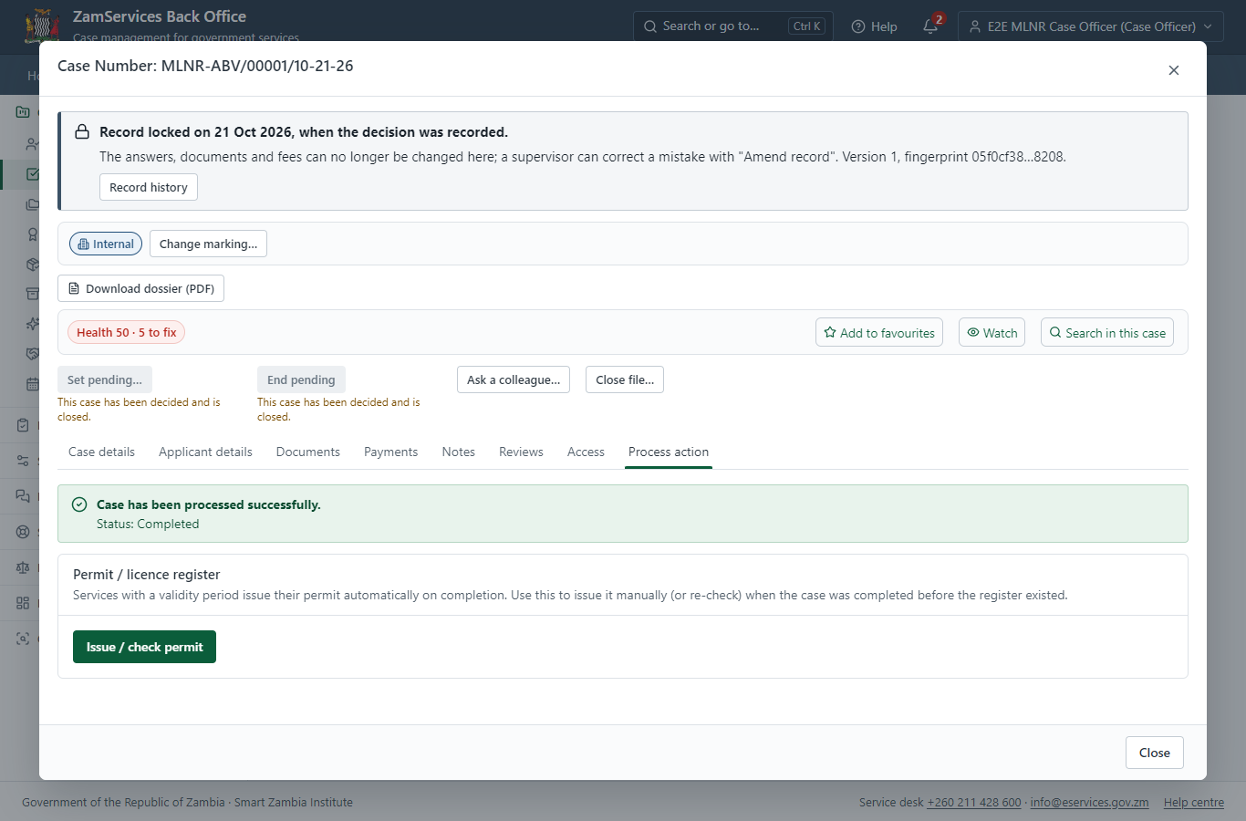 Issue the document (desktop)