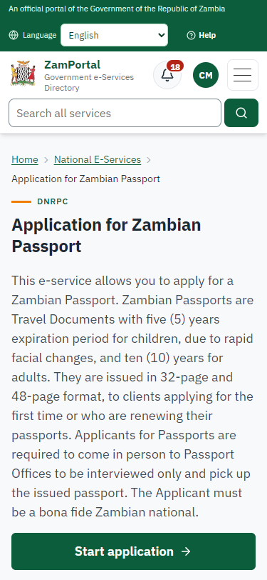 Read the service page (375 px phone)