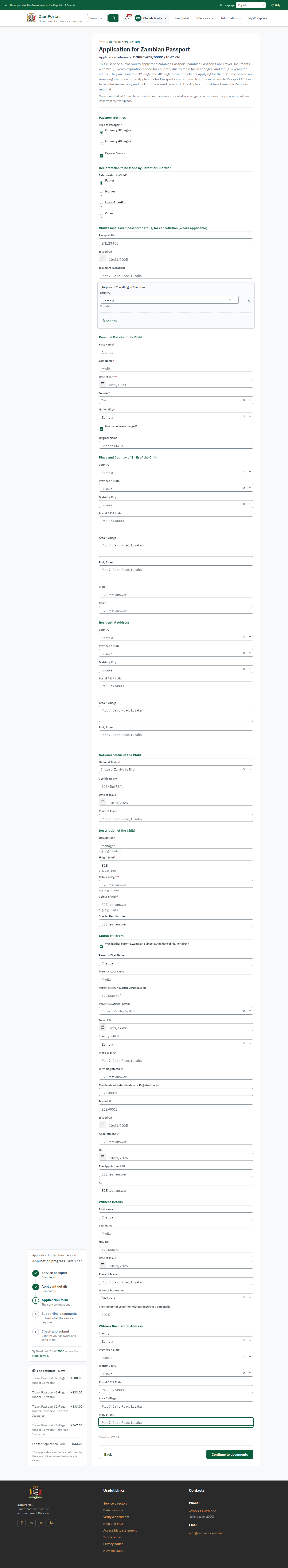 Fill in the application form (desktop)