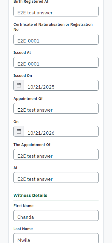 Fill in the application form (375 px phone)
