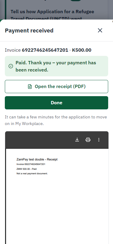 Payment received (375 px phone)