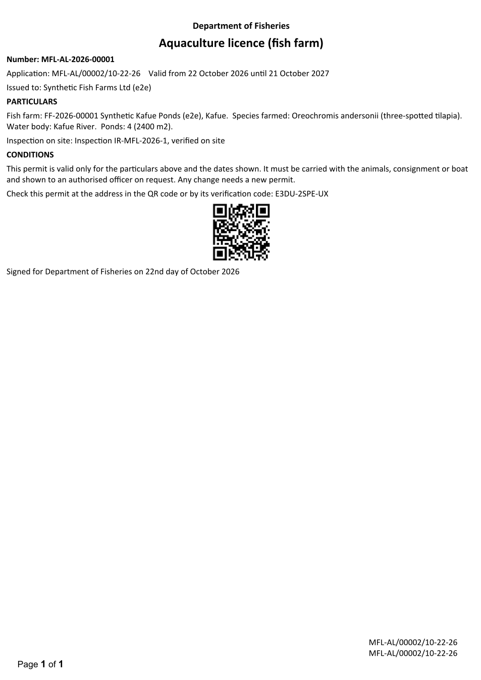 Permit or licence (sealed PDF)