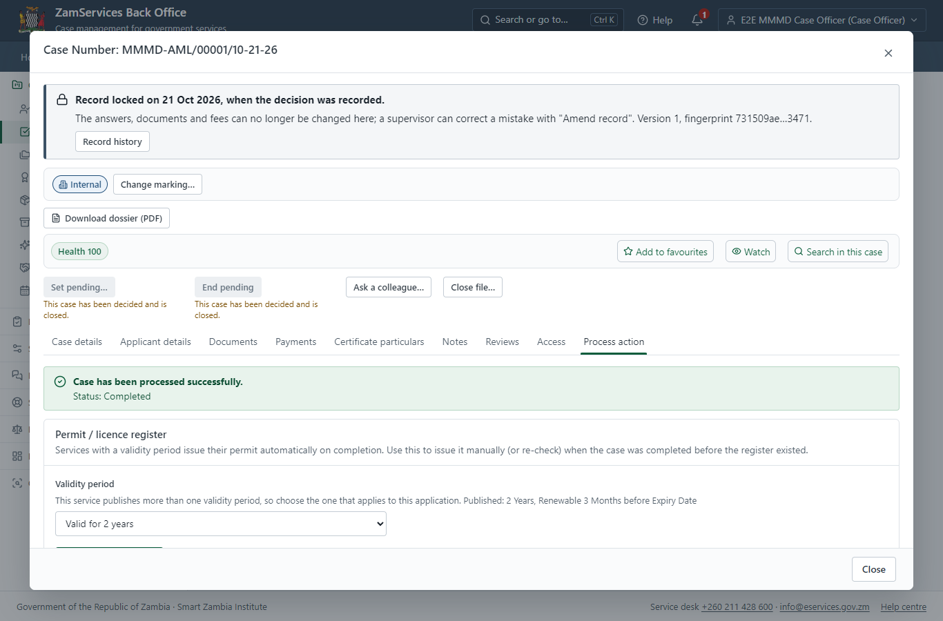 Issue the document (desktop)