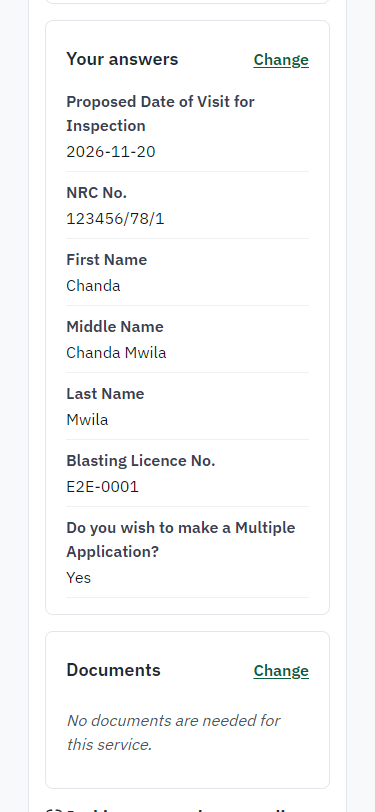 Check the answers and confirm the declaration (375 px phone)