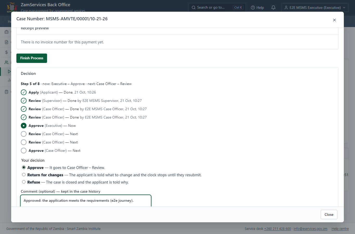 Decide: Review the request, Approve (desktop)