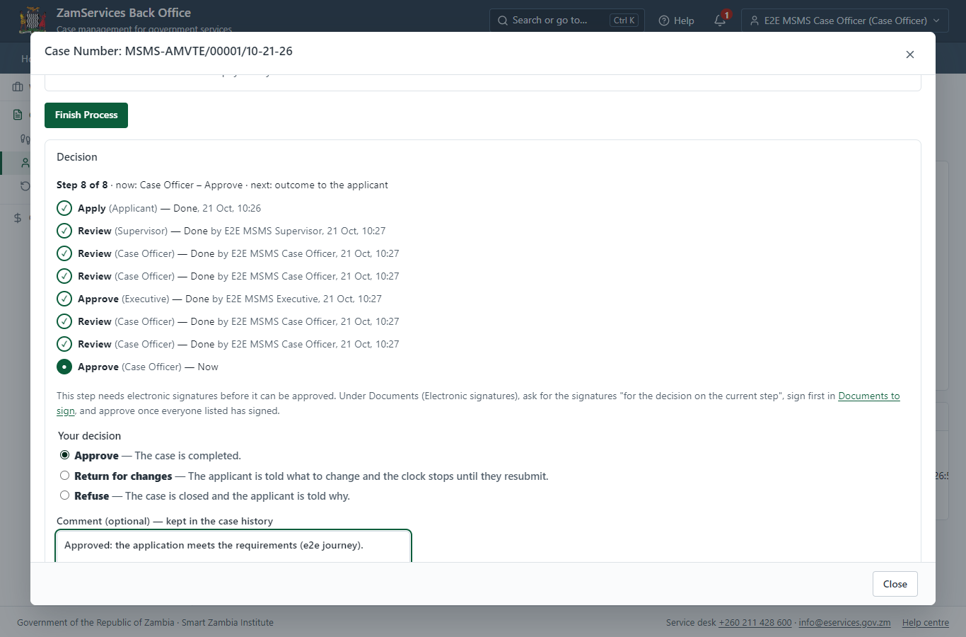 Decide: Review, e-Sign and Complete (desktop)