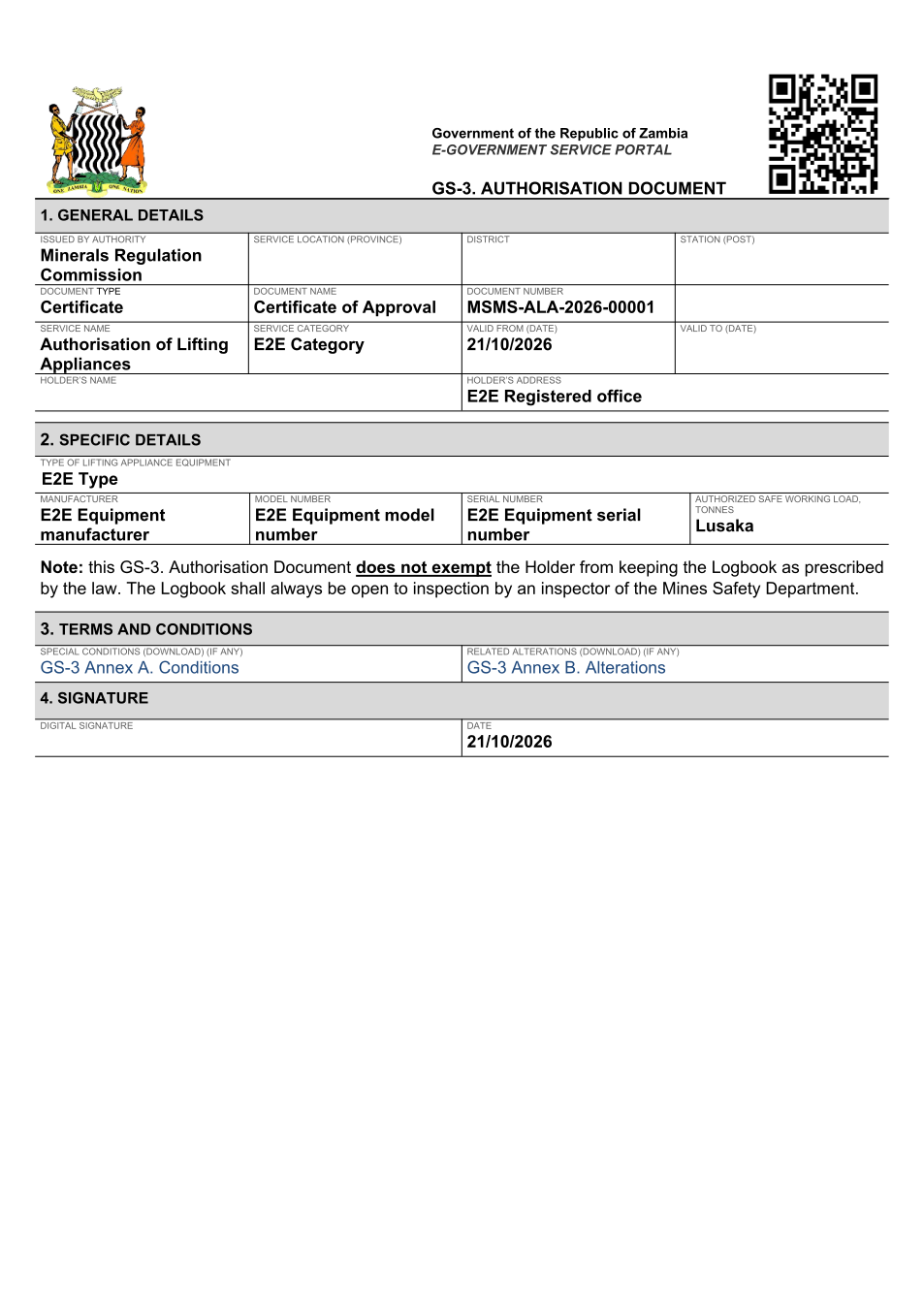 Lifting Appliances Authorisation (sealed PDF)