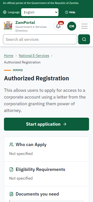 Read the service page (375 px phone)