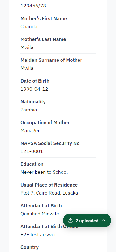 Check the answers and confirm the declaration (375 px phone)