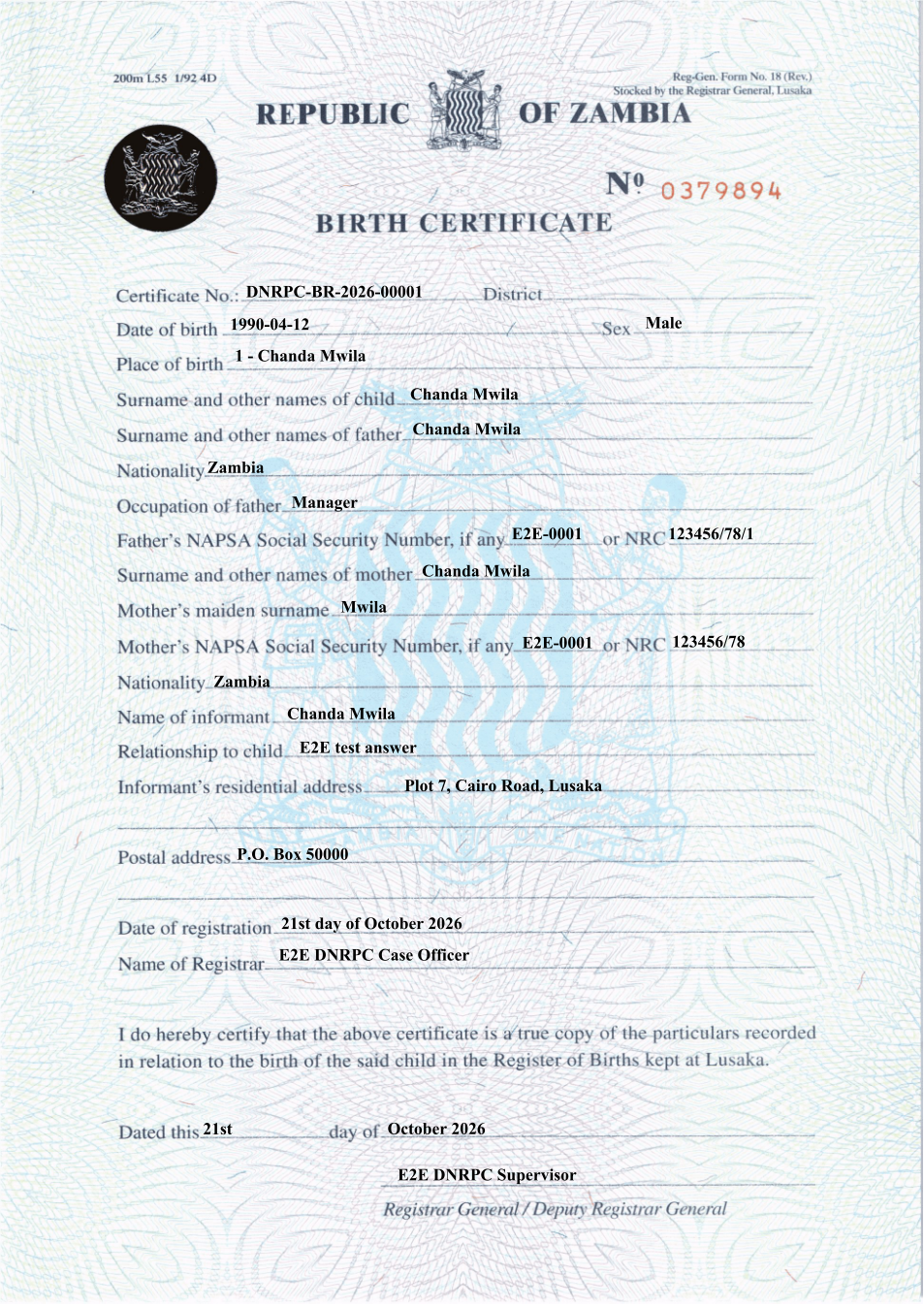 Birth Registration (sealed PDF)