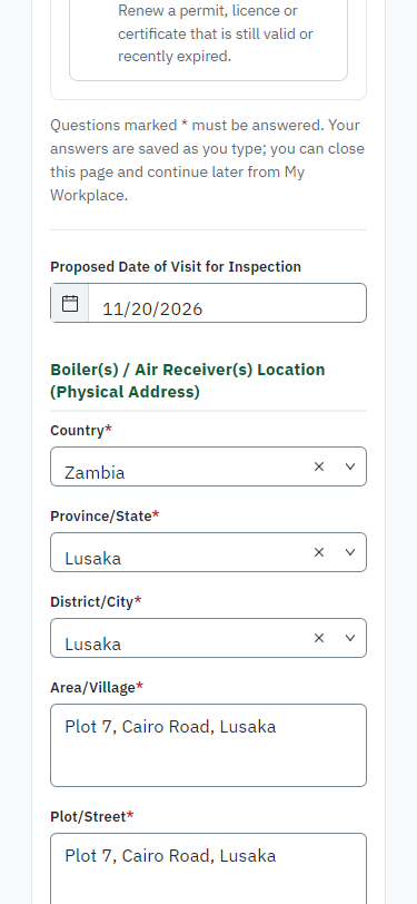 Fill in the application form (375 px phone)