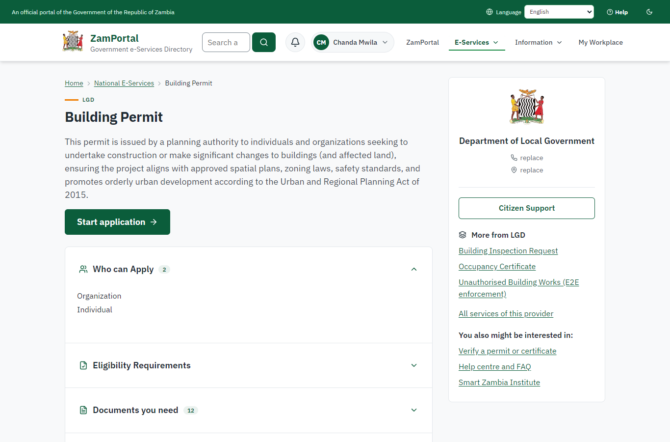 Find the service and read its page (desktop)