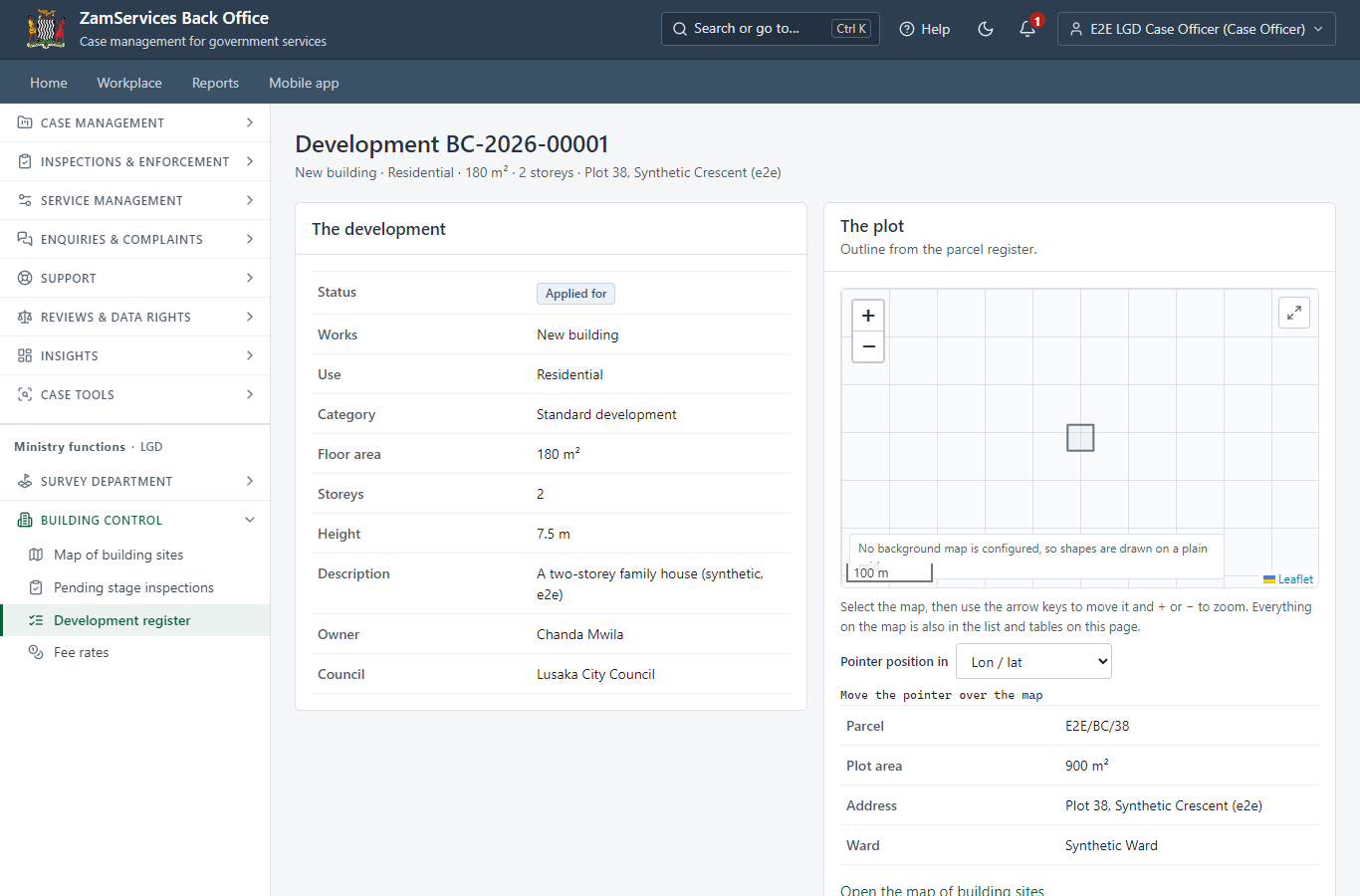 The development, its plot and the checks (desktop)