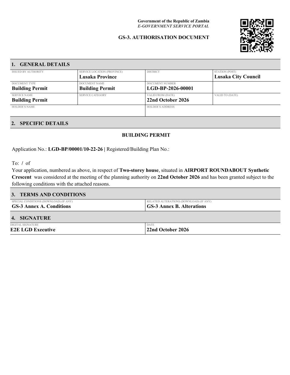 Building permit (sealed PDF)