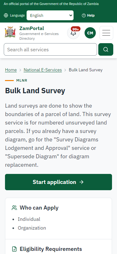 Read the service page (375 px phone)