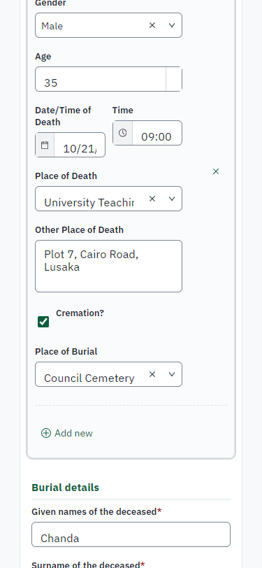 Fill in the application form (375 px phone)