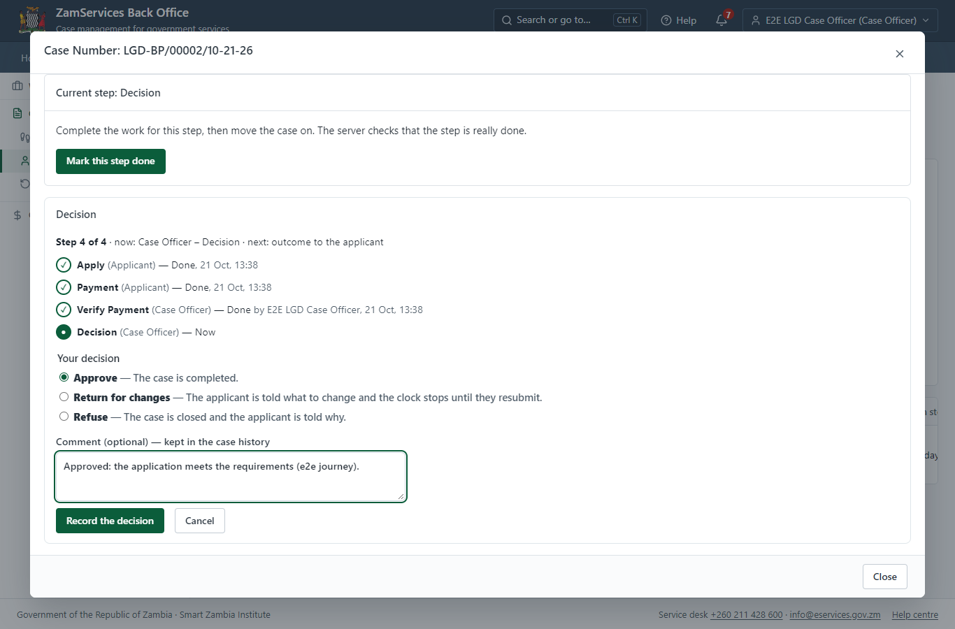 Decide: Verify the details and issue the permit (desktop)