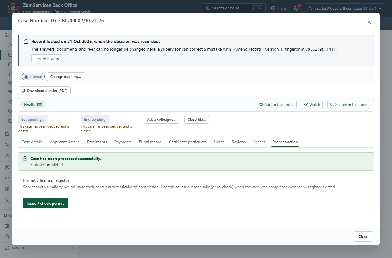 Issue the document (desktop)