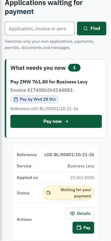 See that the fee is due (375 px phone)