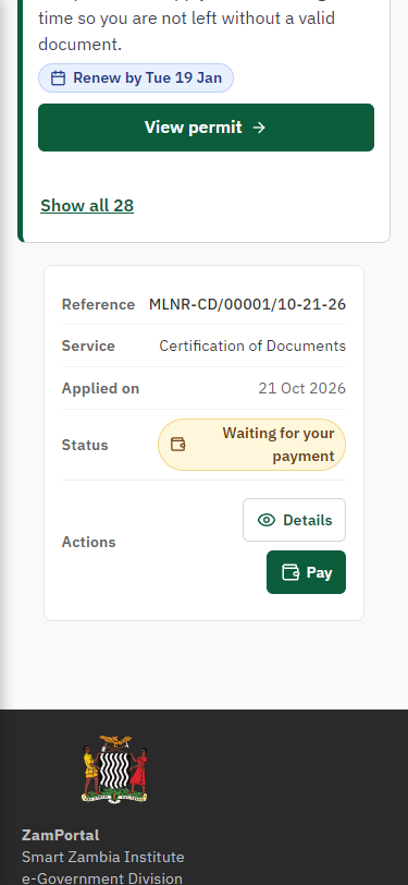 See that the fee is due (375 px phone)