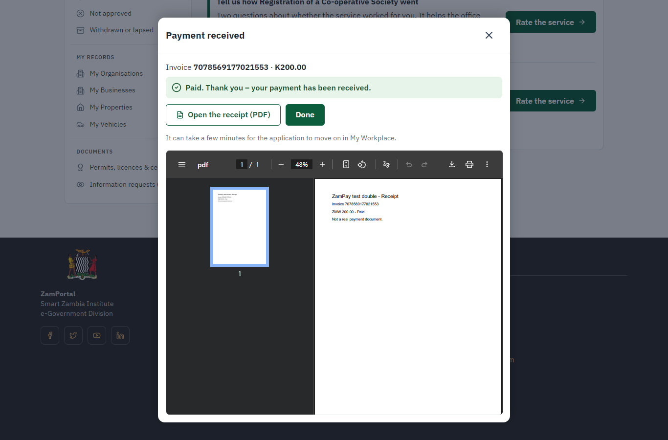Payment received (desktop)