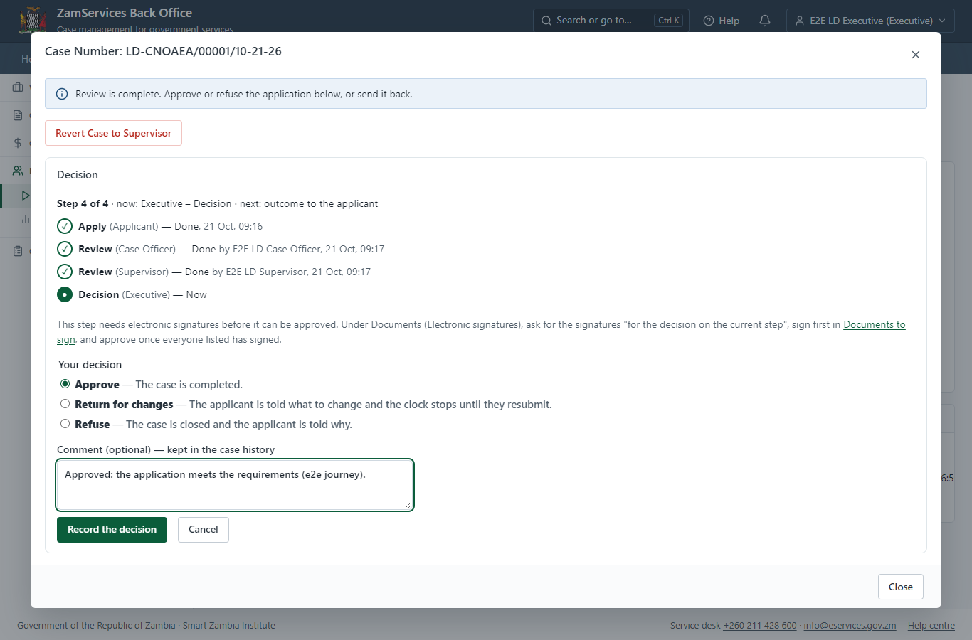 Decide: Review, Inspect, e-Sign (desktop)