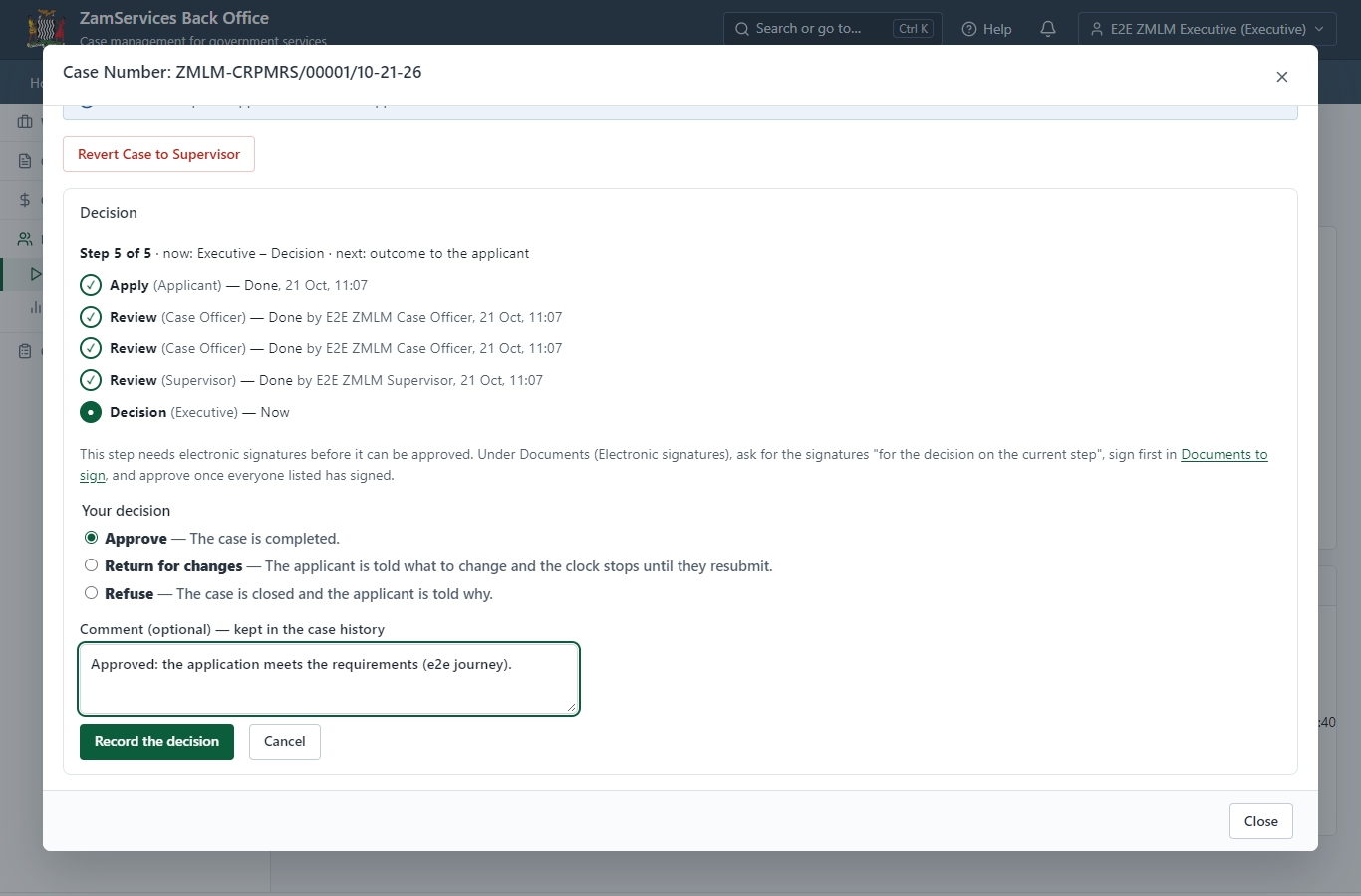 Decide: Review, Inspect, e-Sign (desktop)