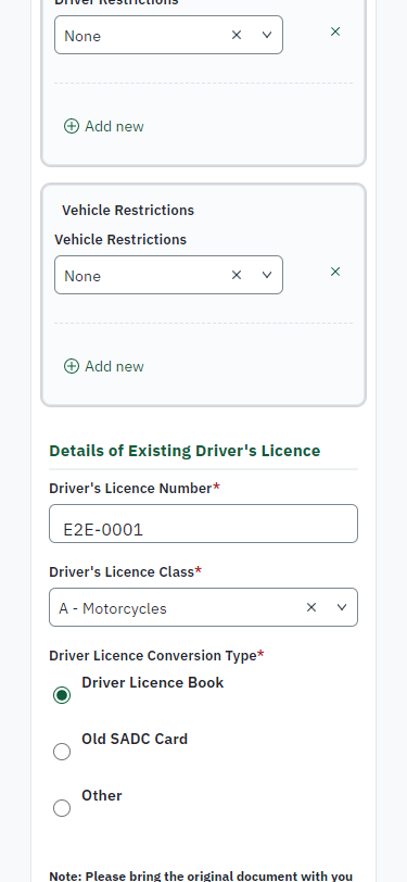 Fill in the application form (375 px phone)