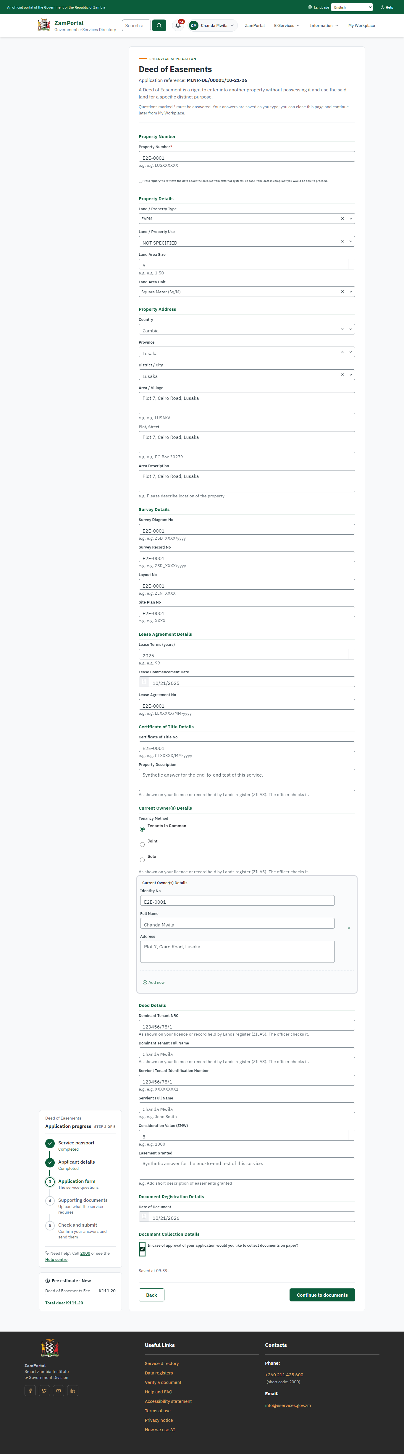 Fill in the application form (desktop)