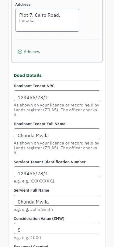 Fill in the application form (375 px phone)