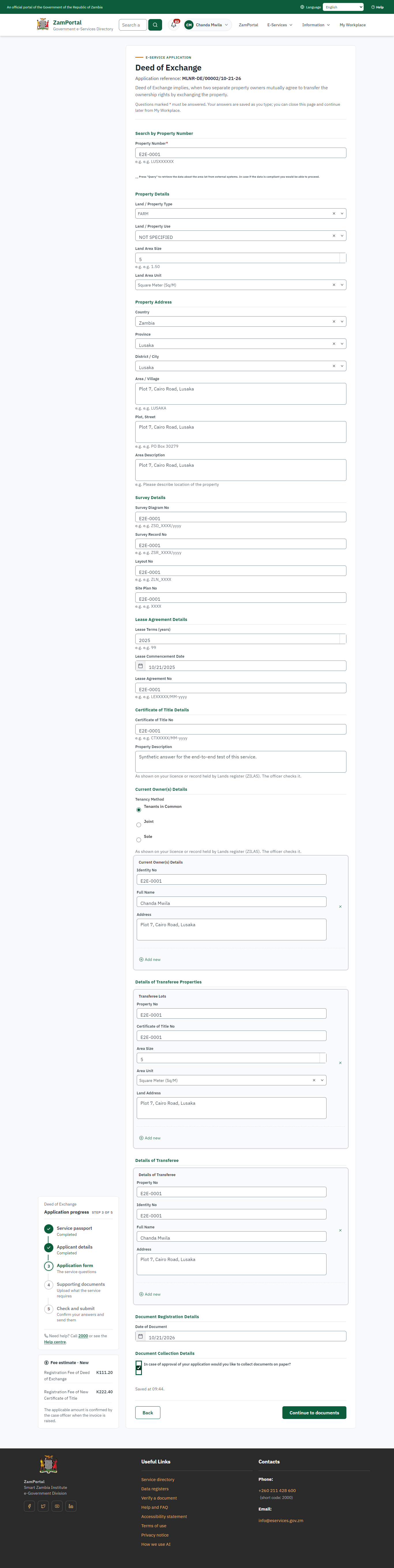 Fill in the application form (desktop)