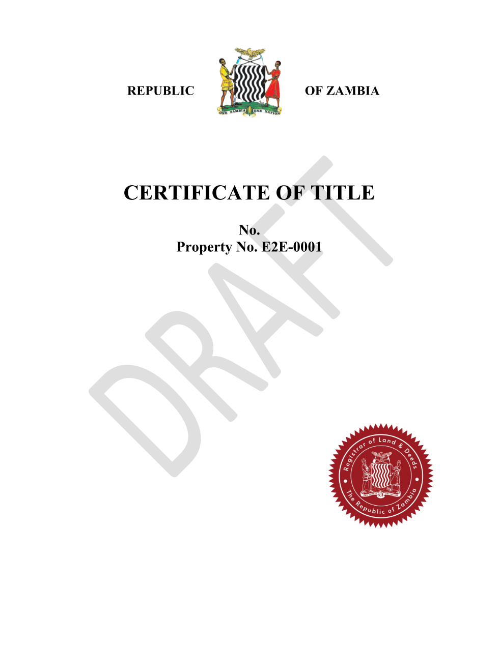 Certificate of Title (sealed PDF)