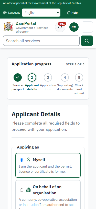 Confirm the applicant details (375 px phone)
