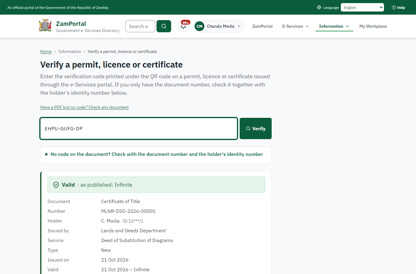 Verify the document (desktop)