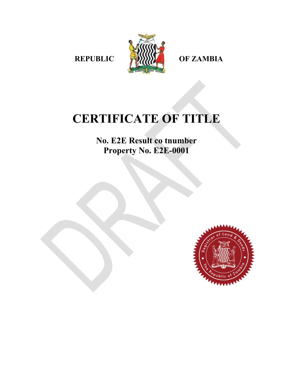 Certificate of Title (sealed PDF)