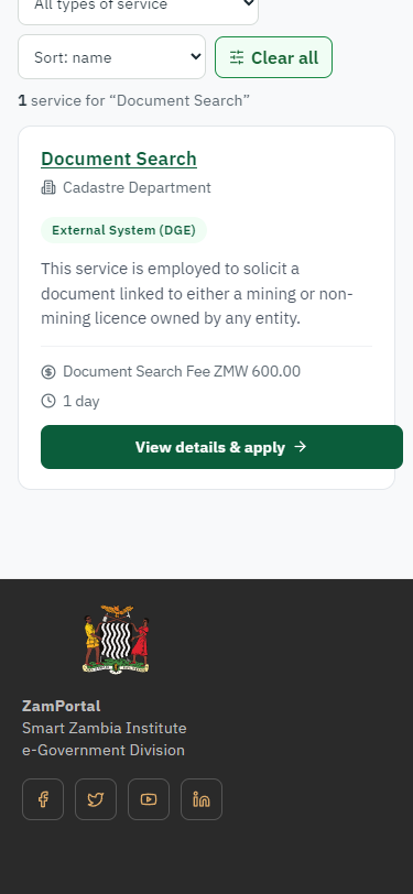 Find the service (375 px phone)